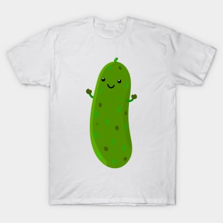 Cute happy pickle cartoon illustration T-Shirt